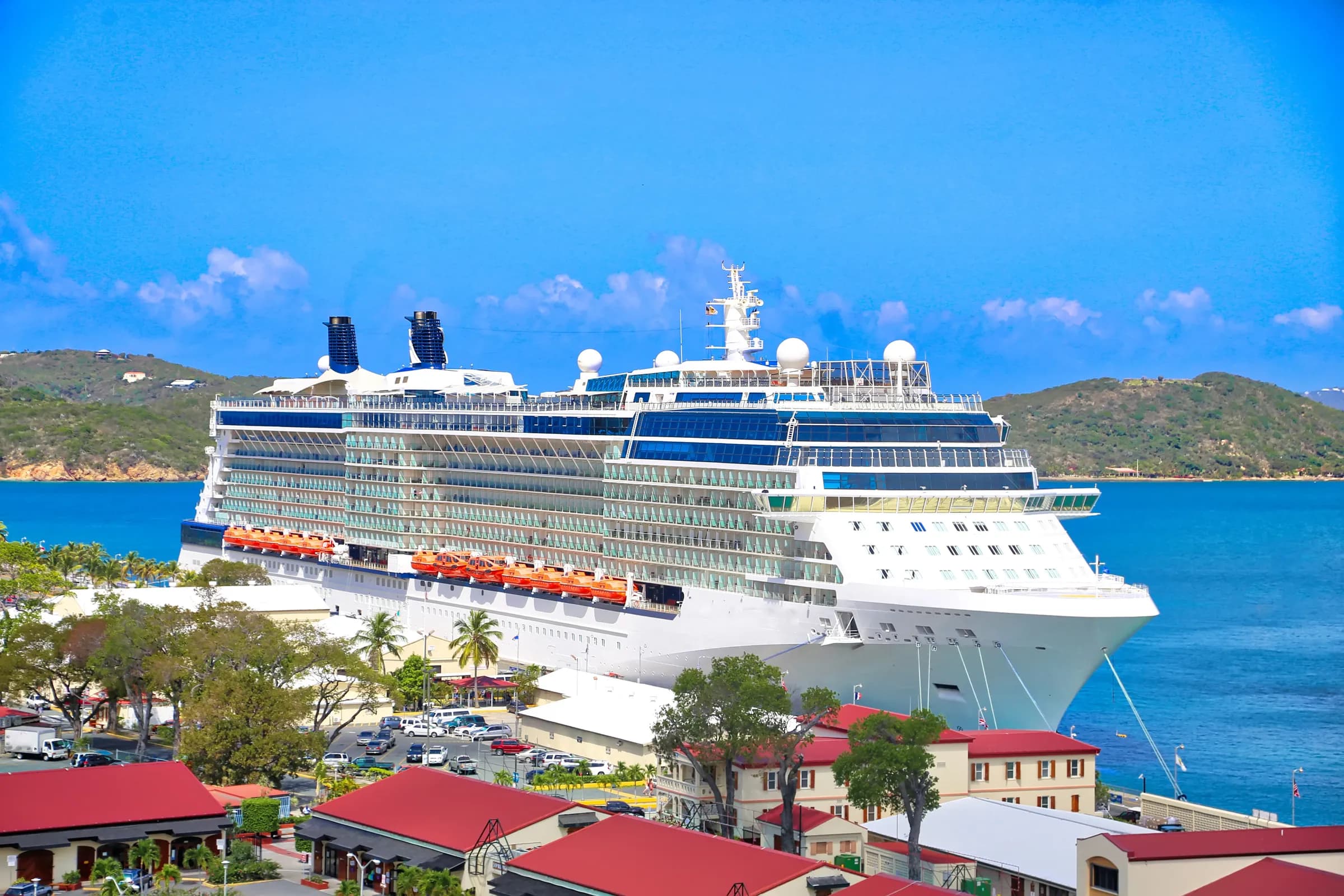 Cruise ship at Havensight harbor on St. Thomas