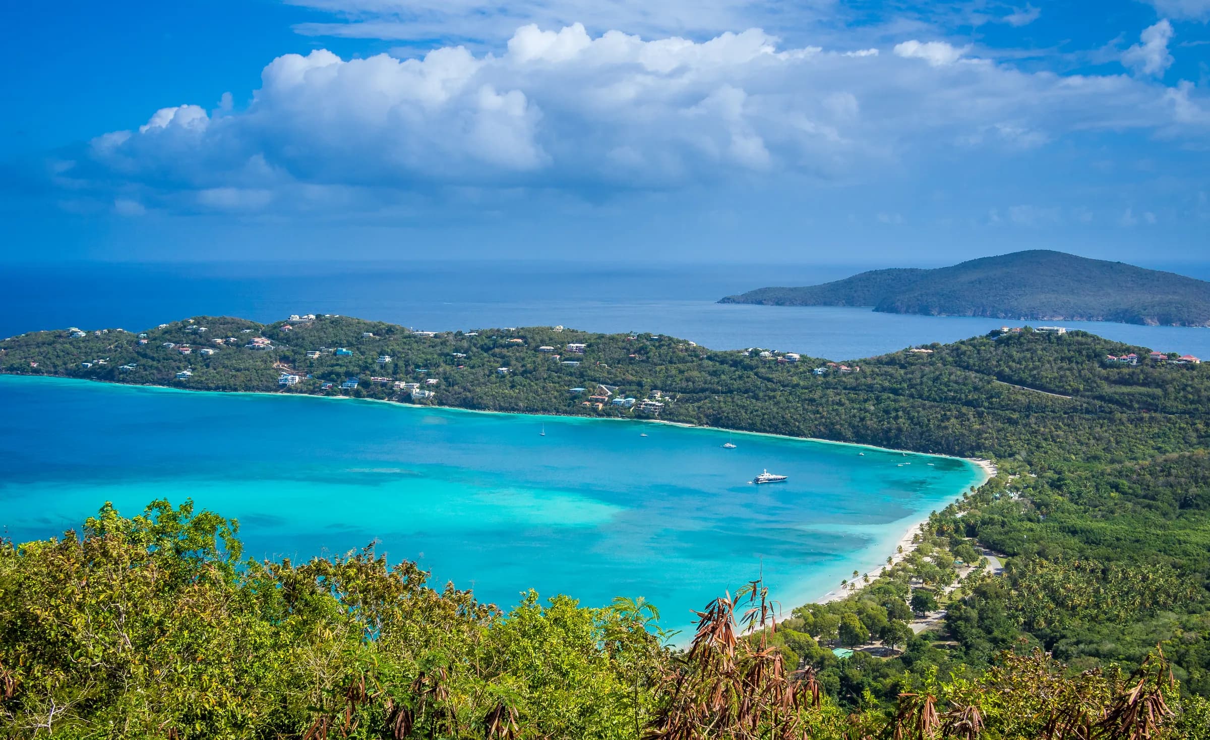 Magens Bay beach and turquoise water on St. Thomas