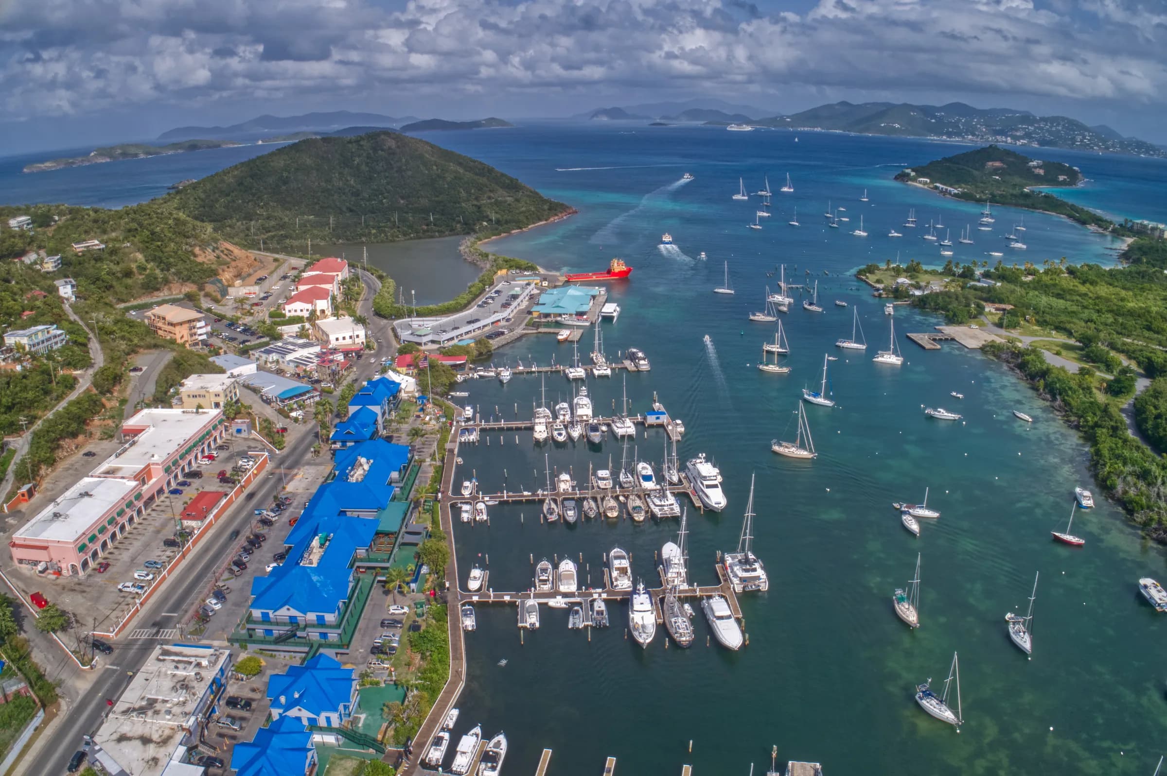 Sailboats at Red Hook marina on St. Thomas