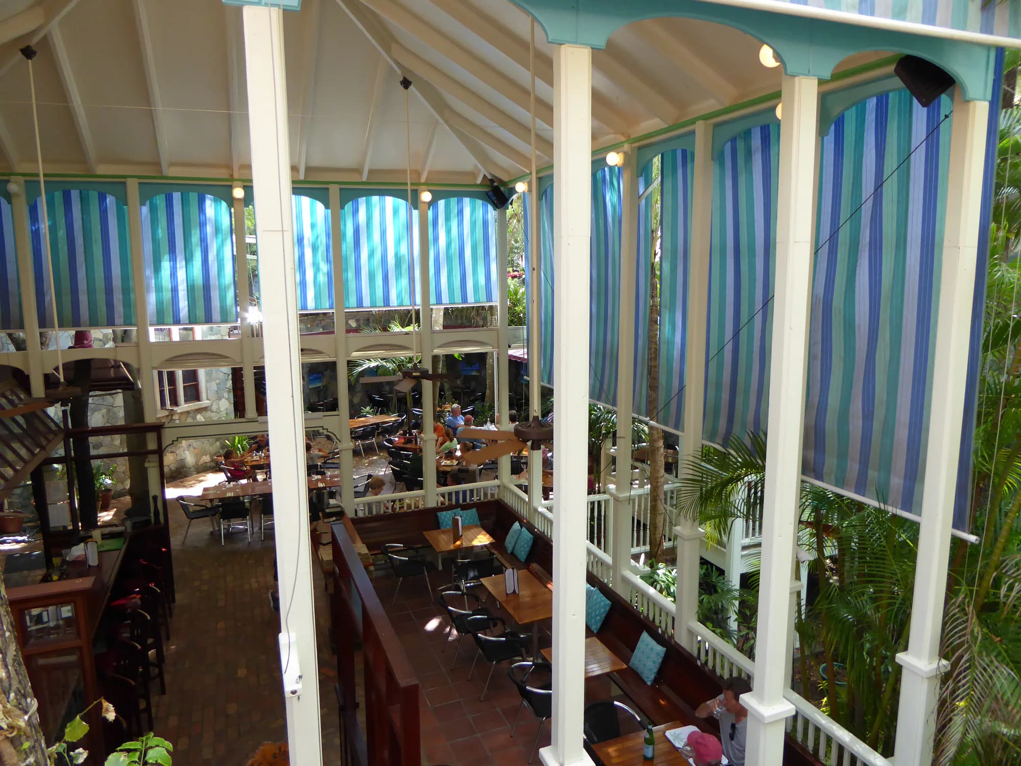 Open-air restaurant at Mongoose Junction on St. John